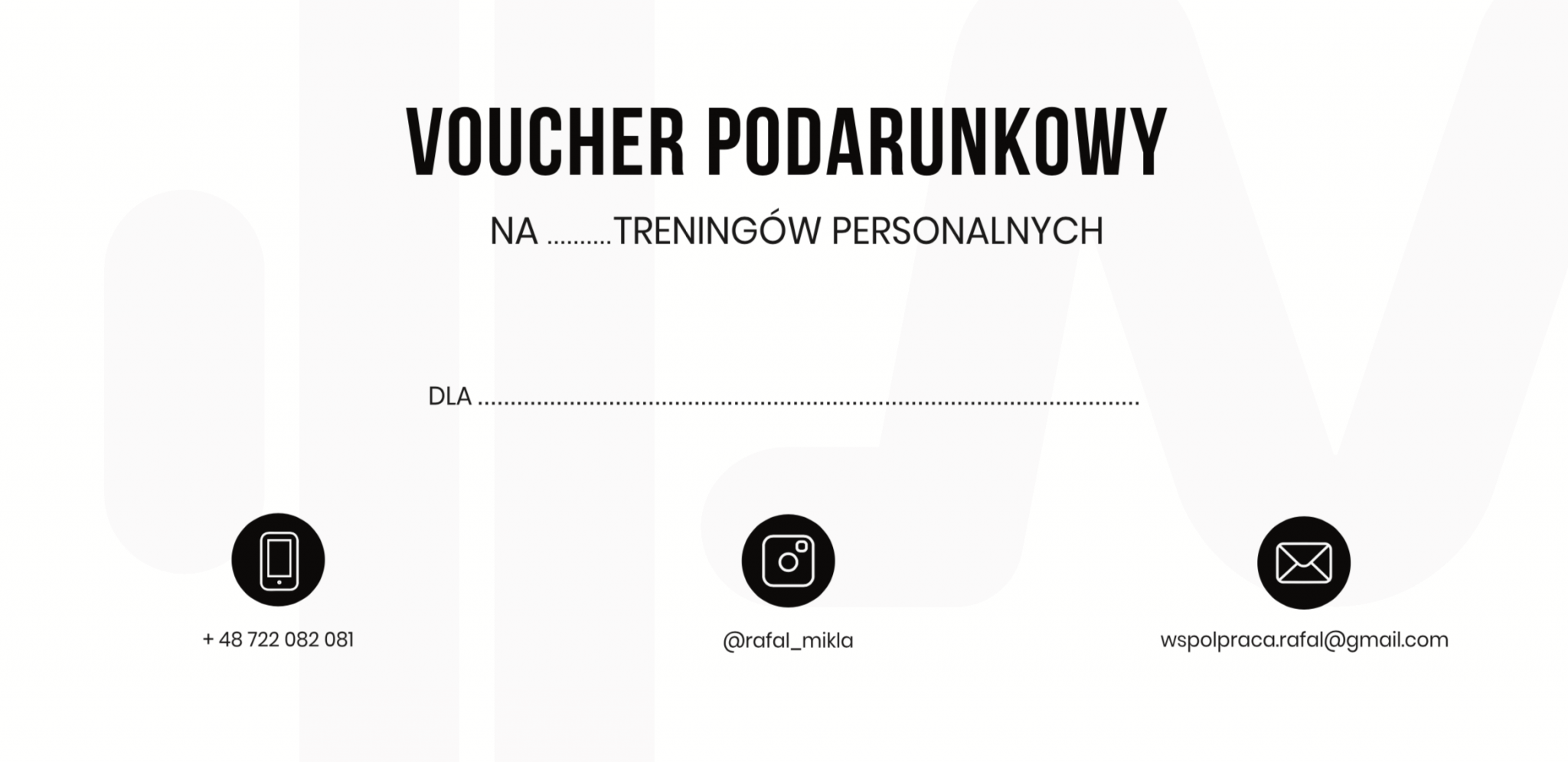 Voucher - Rafał Mikła - Trener Personalny Bielsko- Biała